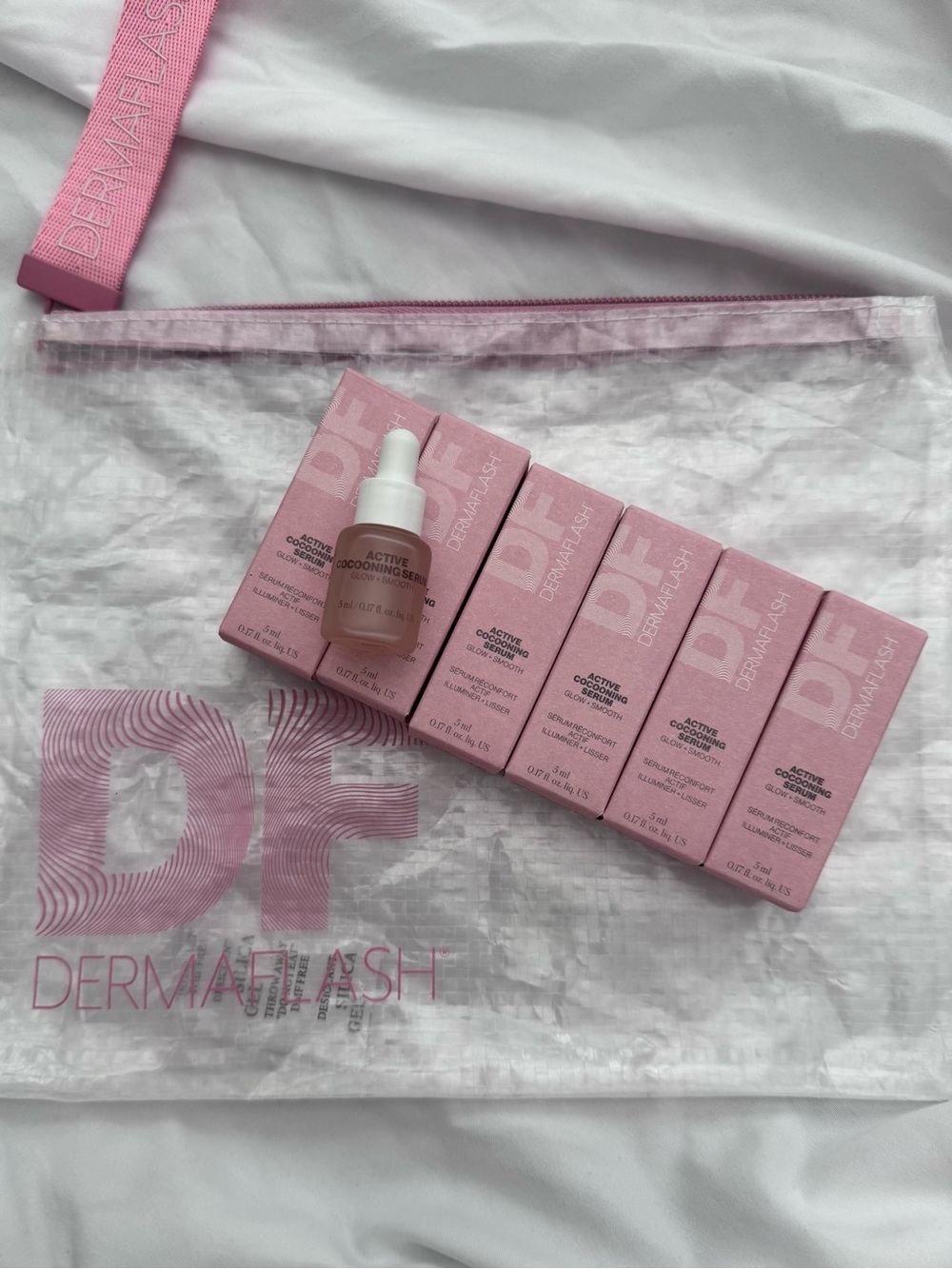 Dermaflash Cocooning Serum Deluxe Sample - Lot of 6 + Zipper Pouch